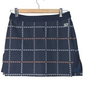 BLKTEE GOLF Women's Navy Plaid BG Logo Skort Skirt Size M